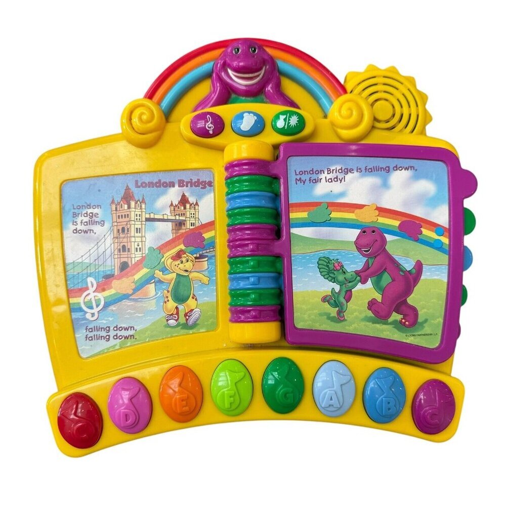 Mattel Barney Musical Nursery Rhymes Piano Book Electronic Interactive Toy 2001